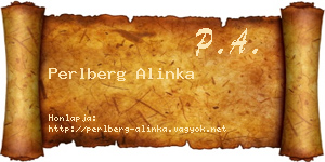 Perlberg Alinka névjegykártya